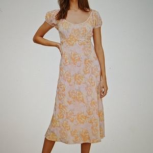 Caprice Floral Print Midi Dress